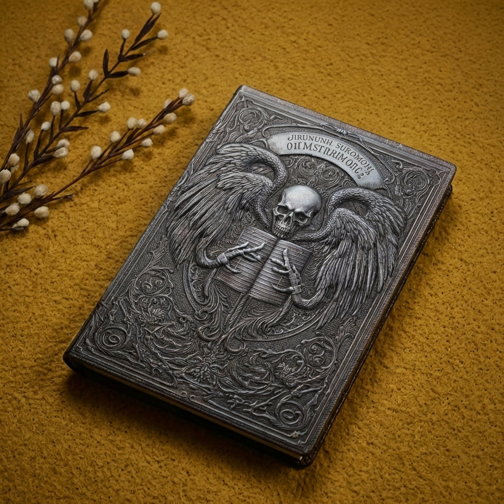 3D EMBOSSED LEATHER COVERED TRAVELLERS JOURNAL - SKULLBOOK MULTICOLOR