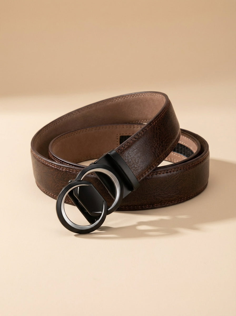 VEGETABLE TANNED 100% LEATHER BELT WITH CHROME PLATED BUCKLE - LY36-222882_CHR