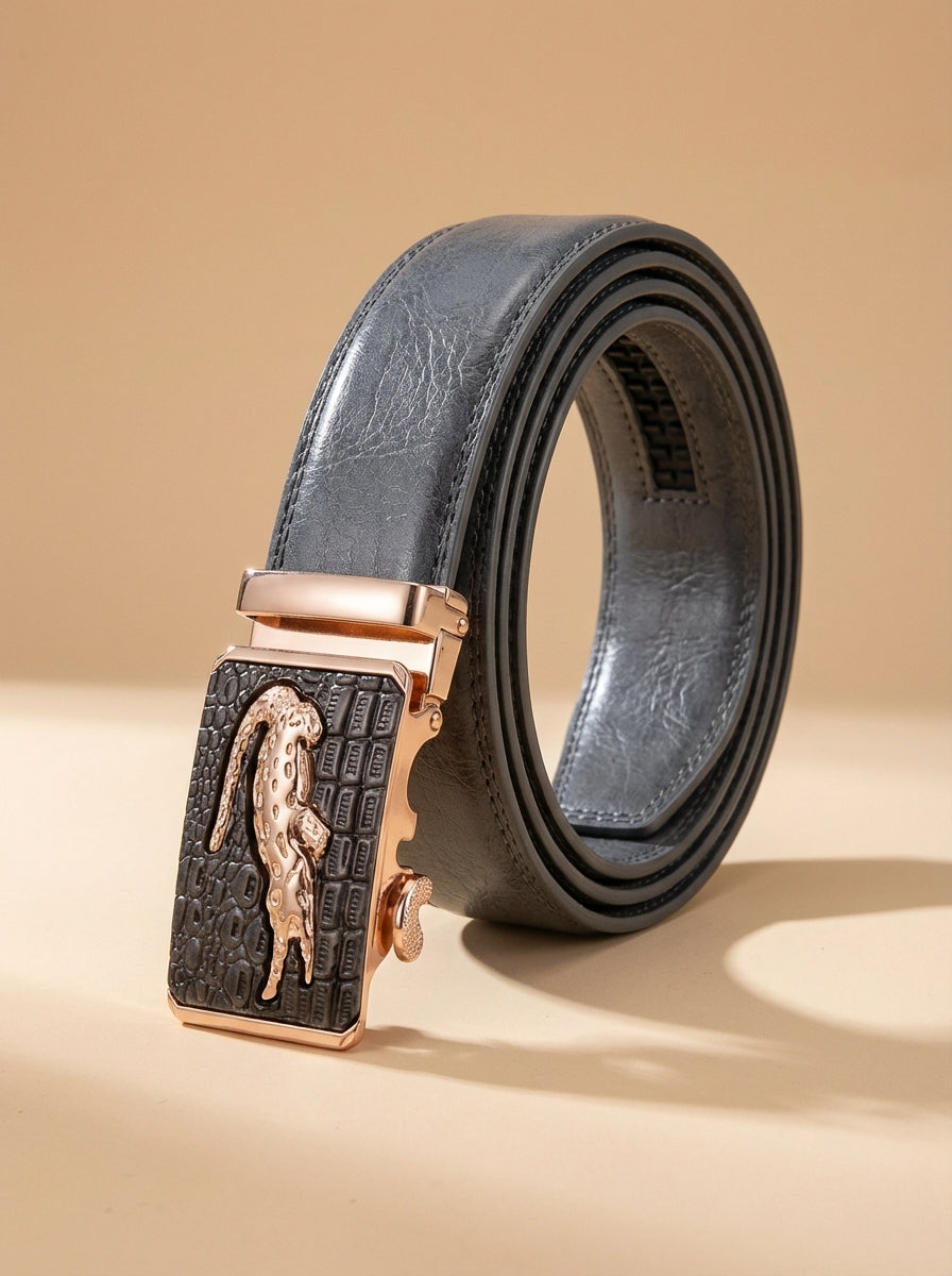 VEGETABLE TANNED 100% LEATHER BELT WITH CHROME PLATED BUCKLE - 001-012_GOL