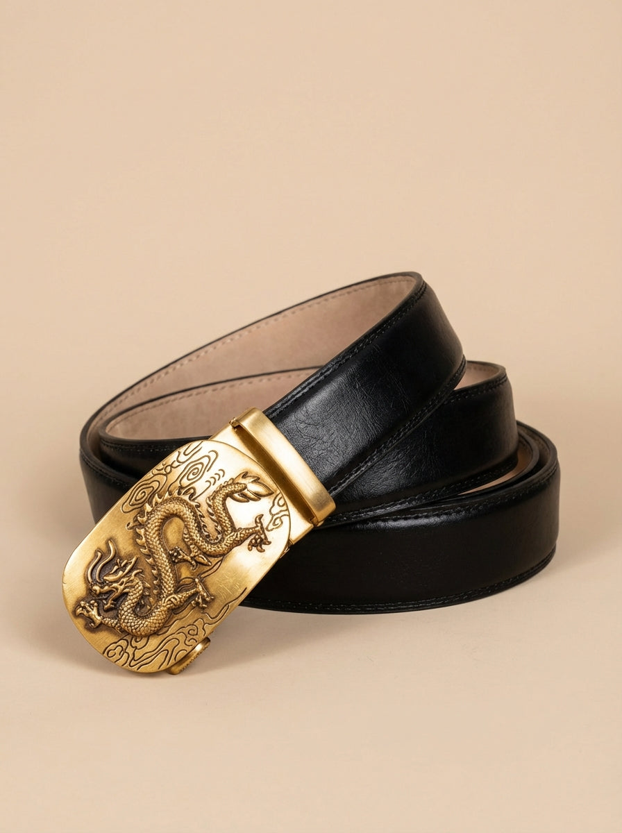 VEGETABLE TANNED 100% LEATHER BELT WITH BRONZE BUCKLE - FLY