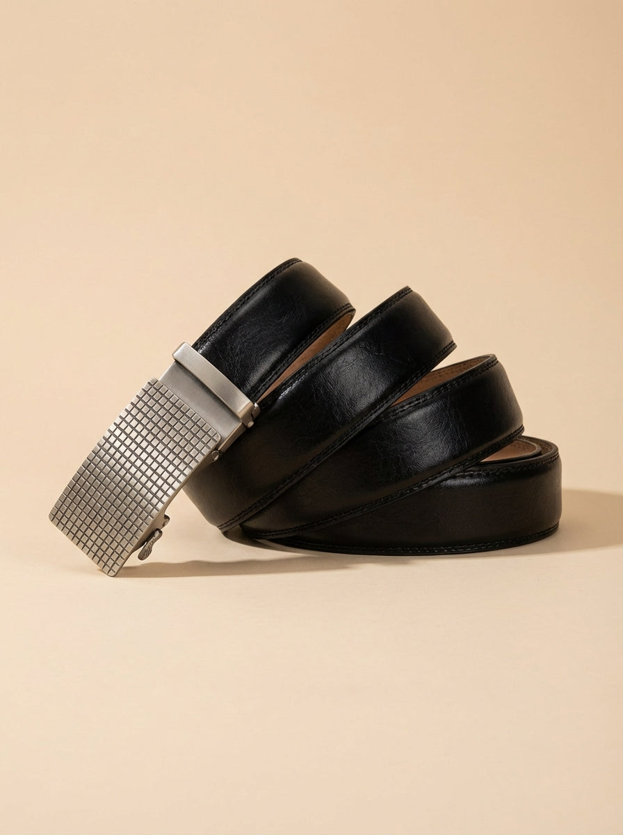 VEGETABLE TANNED 100% LEATHER BELT WITH CHROME PLATED BUCKLE - LY36-0088_SIL