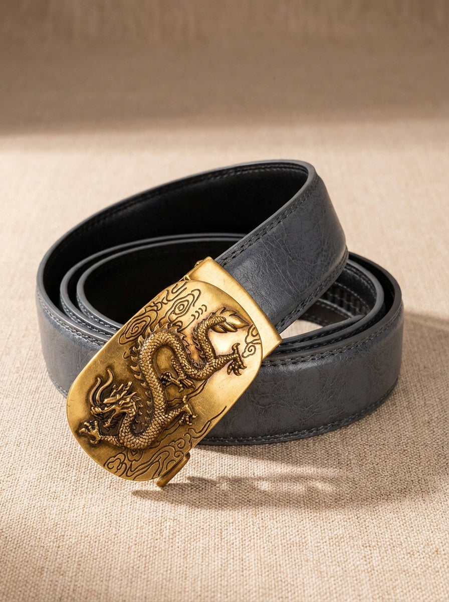 VEGETABLE TANNED 100% LEATHER BELT WITH BRONZE BUCKLE - FLY