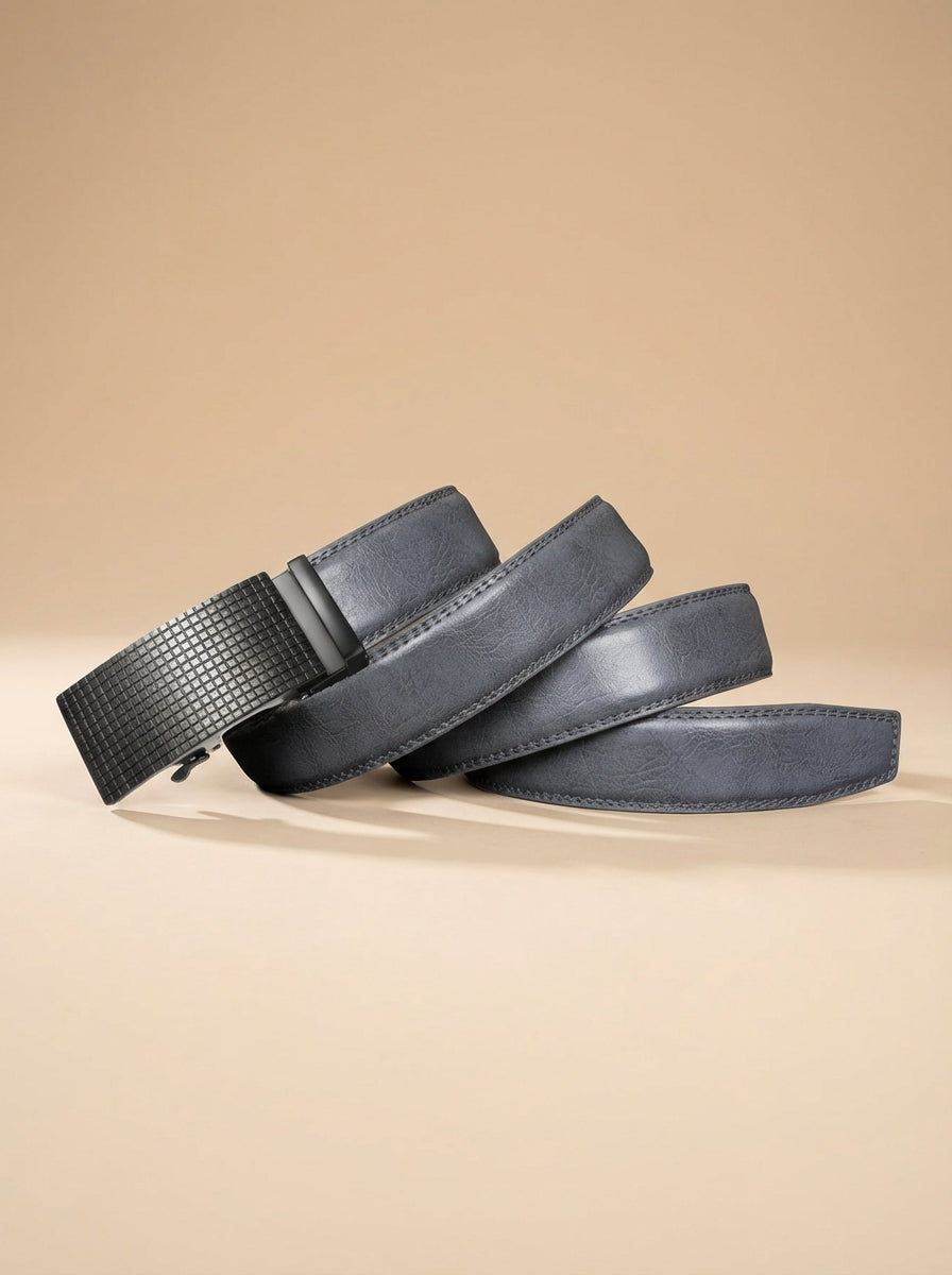 VEGETABLE TANNED 100% LEATHER BELT WITH CHROME PLATED BUCKLE - LY36-0088_BLA