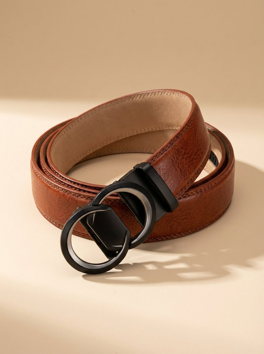 VEGETABLE TANNED 100% LEATHER BELT WITH CHROME PLATED BUCKLE - LY36-222882_CHR