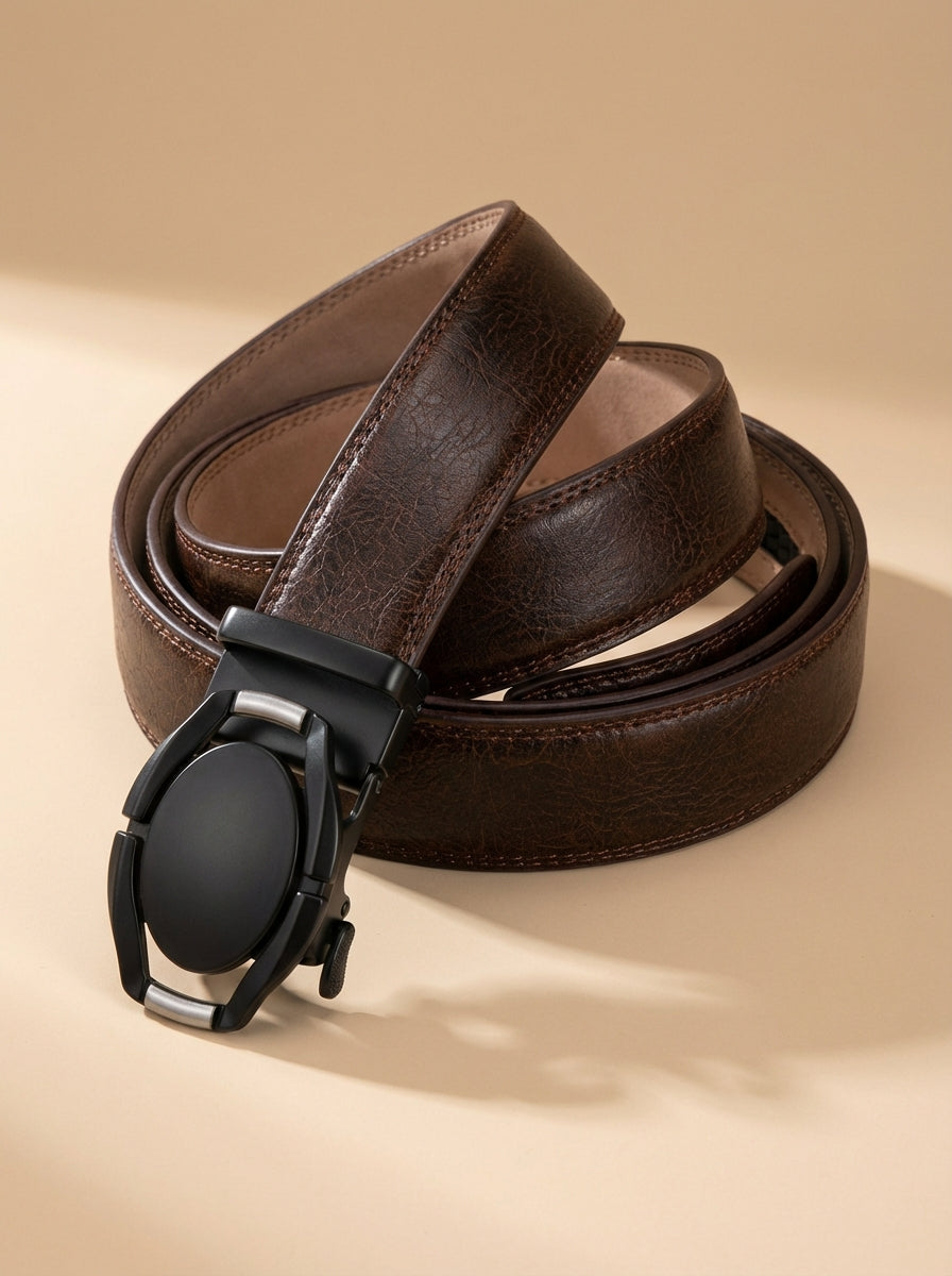 VEGETABLE TANNED 100% LEATHER BELT WITH CHROME PLATED BUCKLE - LY36-222755_CHR
