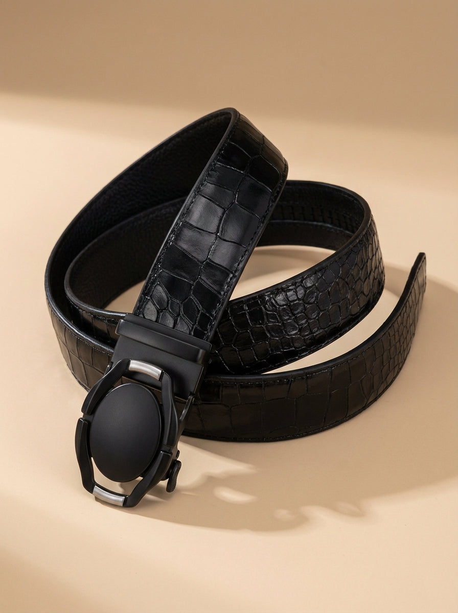 TORTOISE CRACK VEGETABLE TANNED 100% LEATHER BELT WITH CHROME PLATED BUCKLE - LY36-222755_CHR