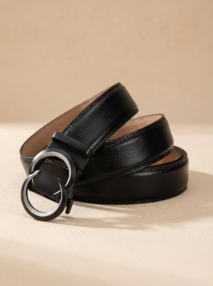 VEGETABLE TANNED 100% LEATHER BELT WITH CHROME PLATED BUCKLE - LY36-222882_CHR