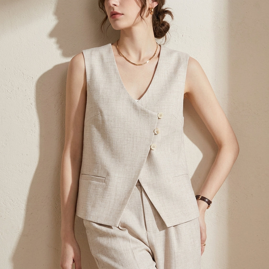 Precision V Vest in Sand Beige