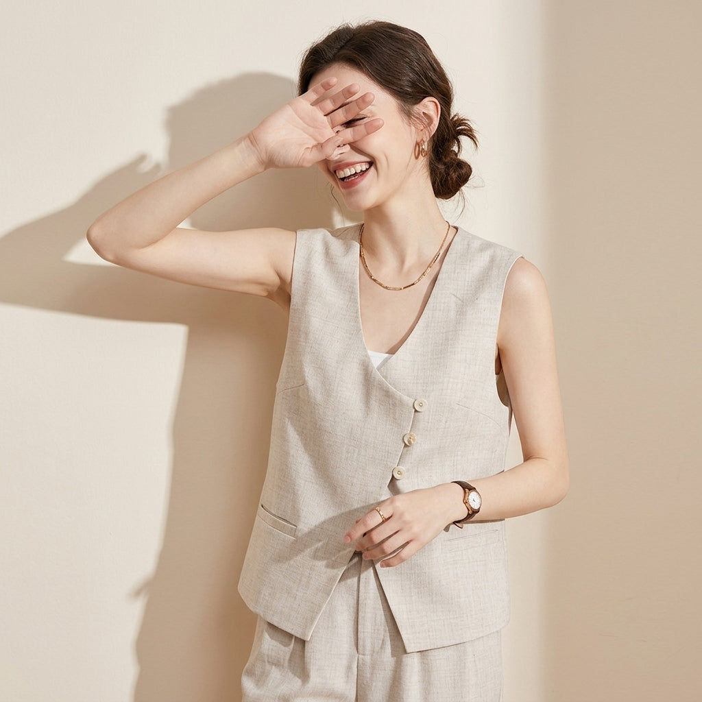 Precision V Vest in Sand Beige alt