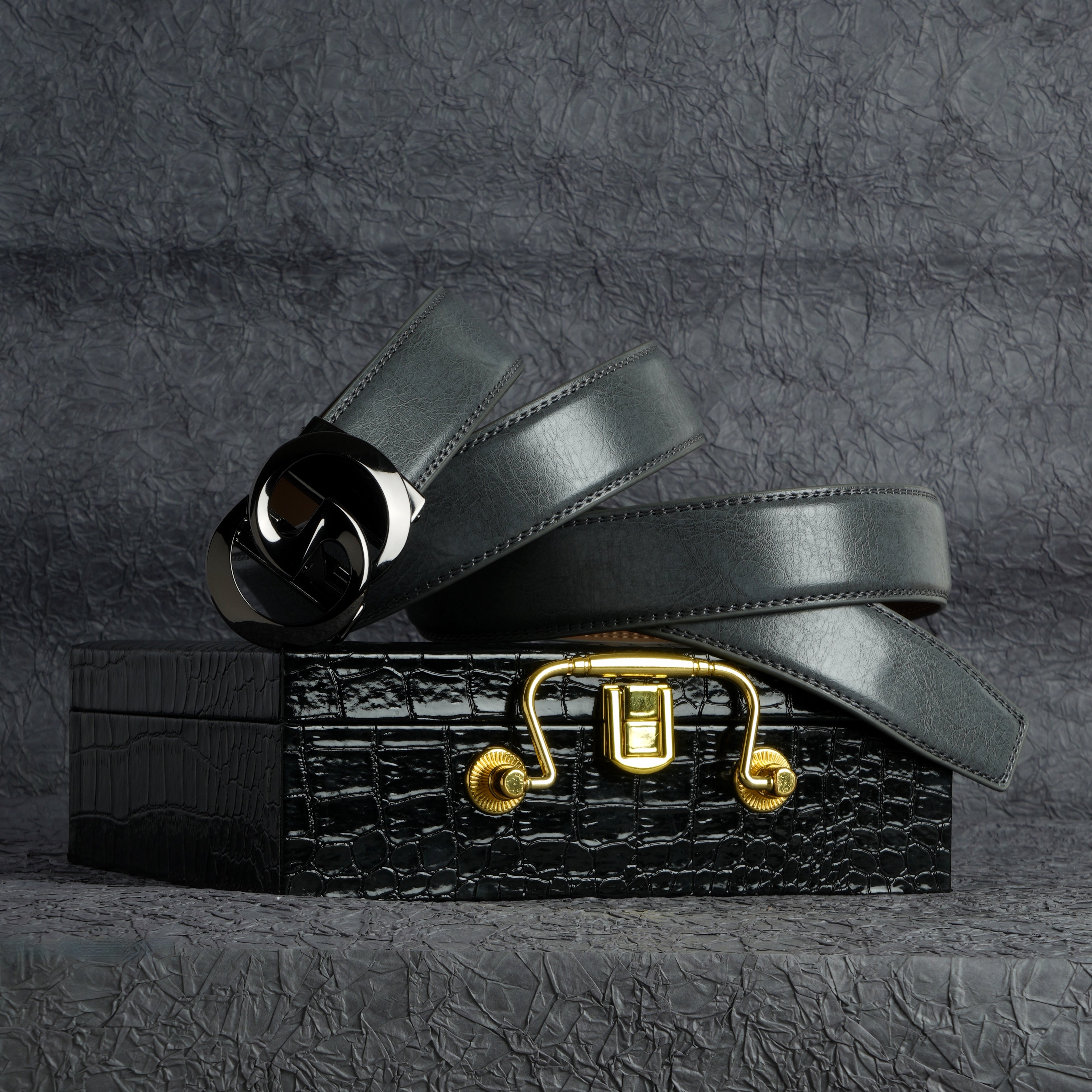 VEGETABLE TANNED 100% LEATHER BELT WITH CLASSIC BUCKLE alt