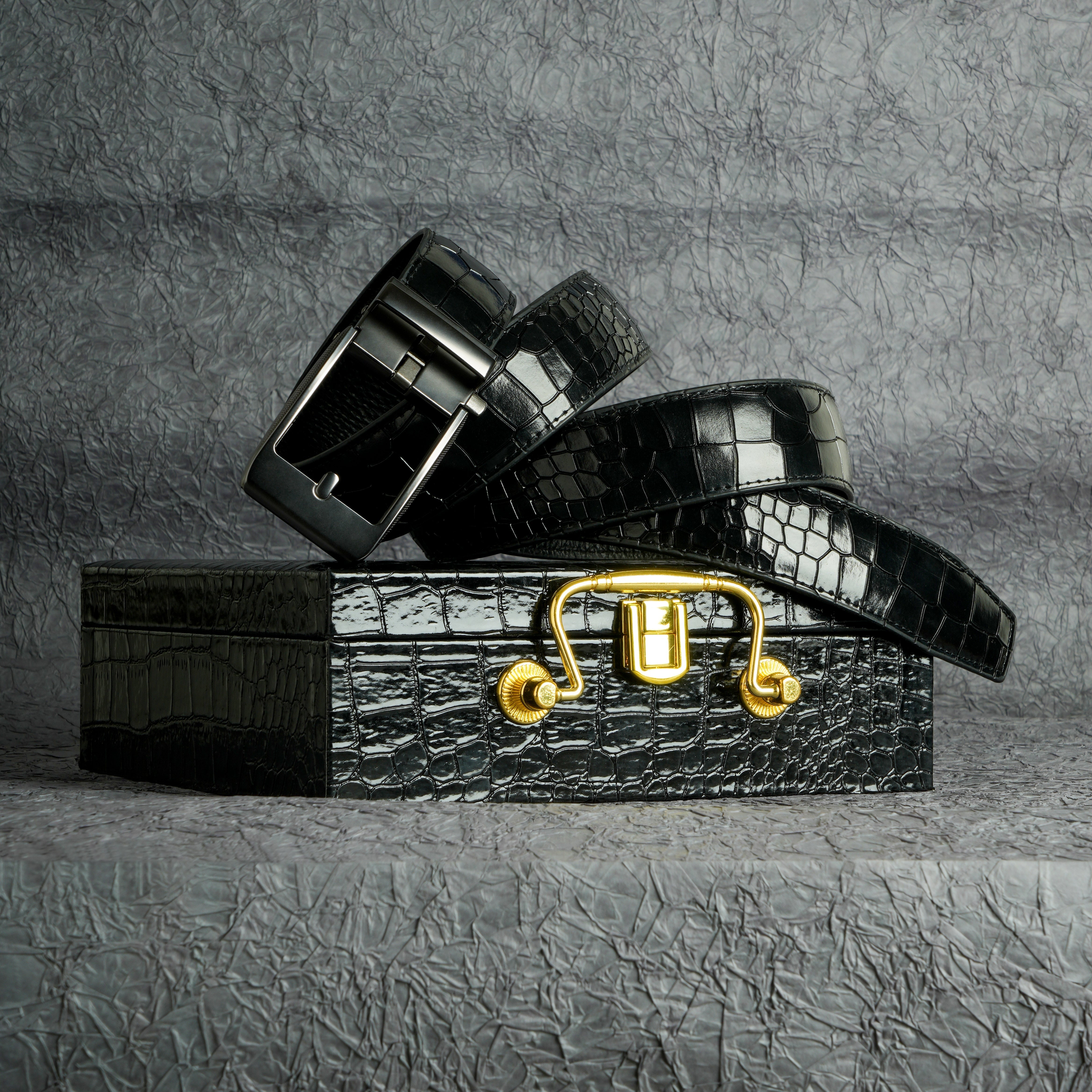 TORTOISE CRACK VEGETABLE TANNED 100% LEATHER BELT WITH CLASSIC BUCKLE alt
