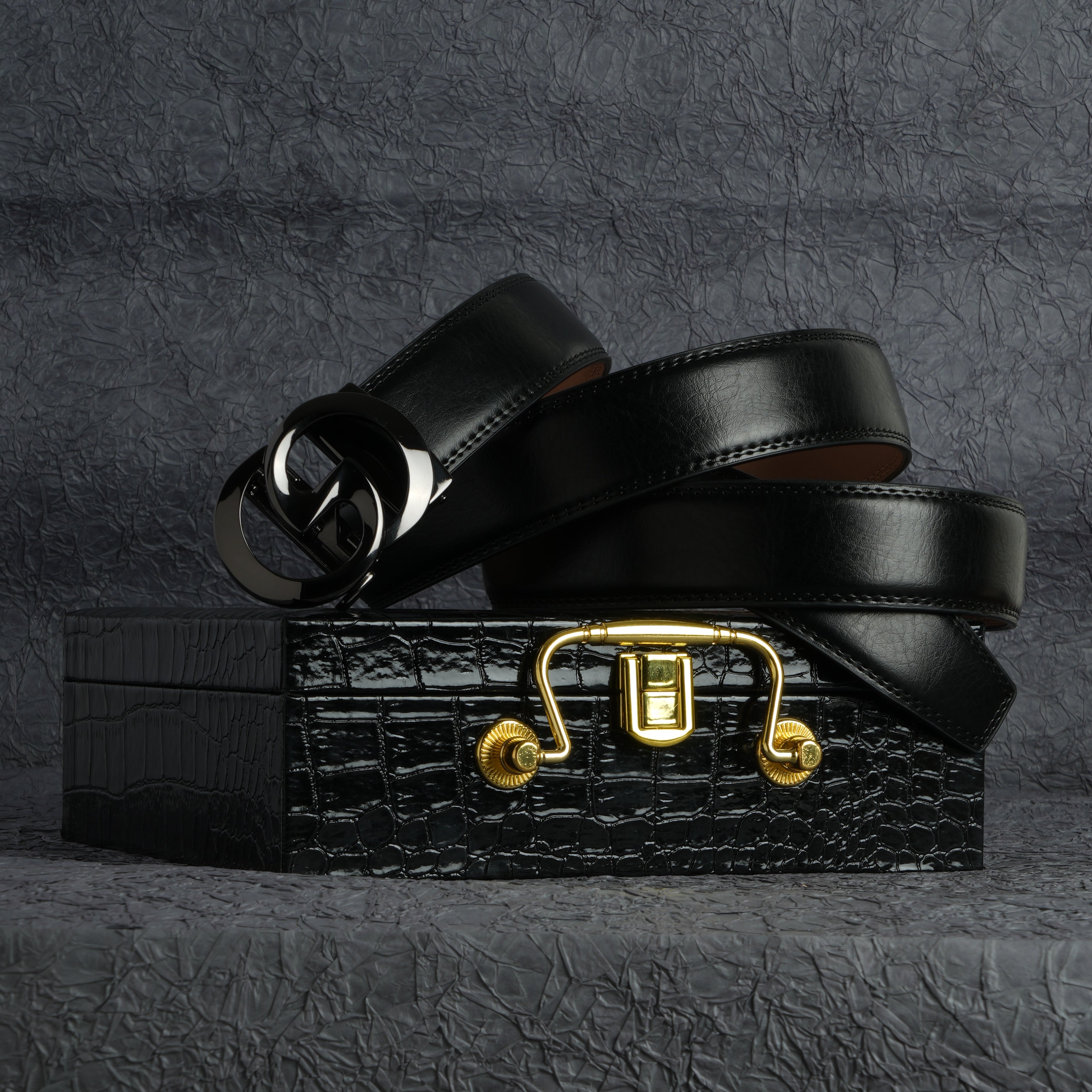 VEGETABLE TANNED 100% LEATHER BELT WITH CLASSIC BUCKLE alt