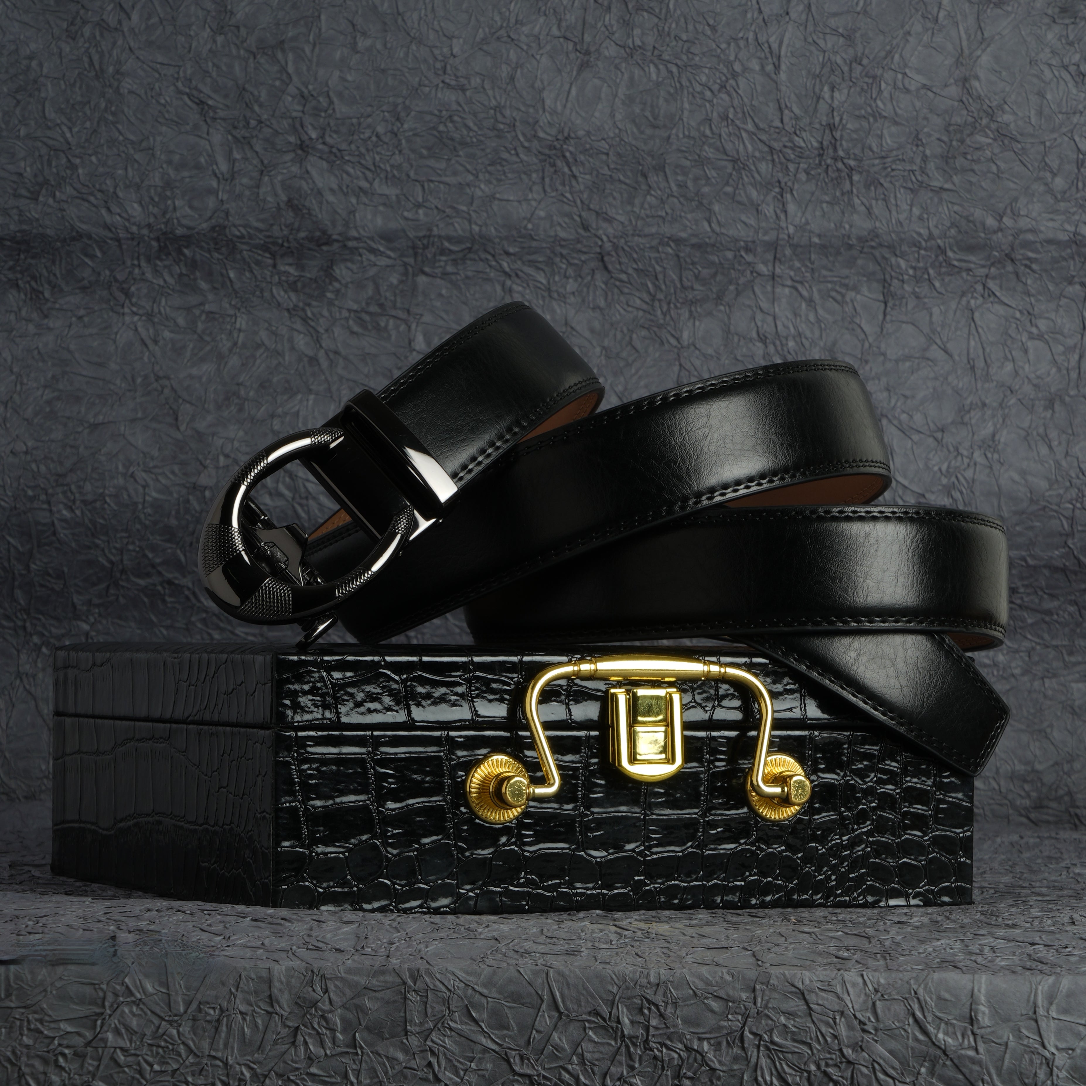 VEGETABLE TANNED 100% LEATHER BELT WITH CLASSIC BUCKLE alt