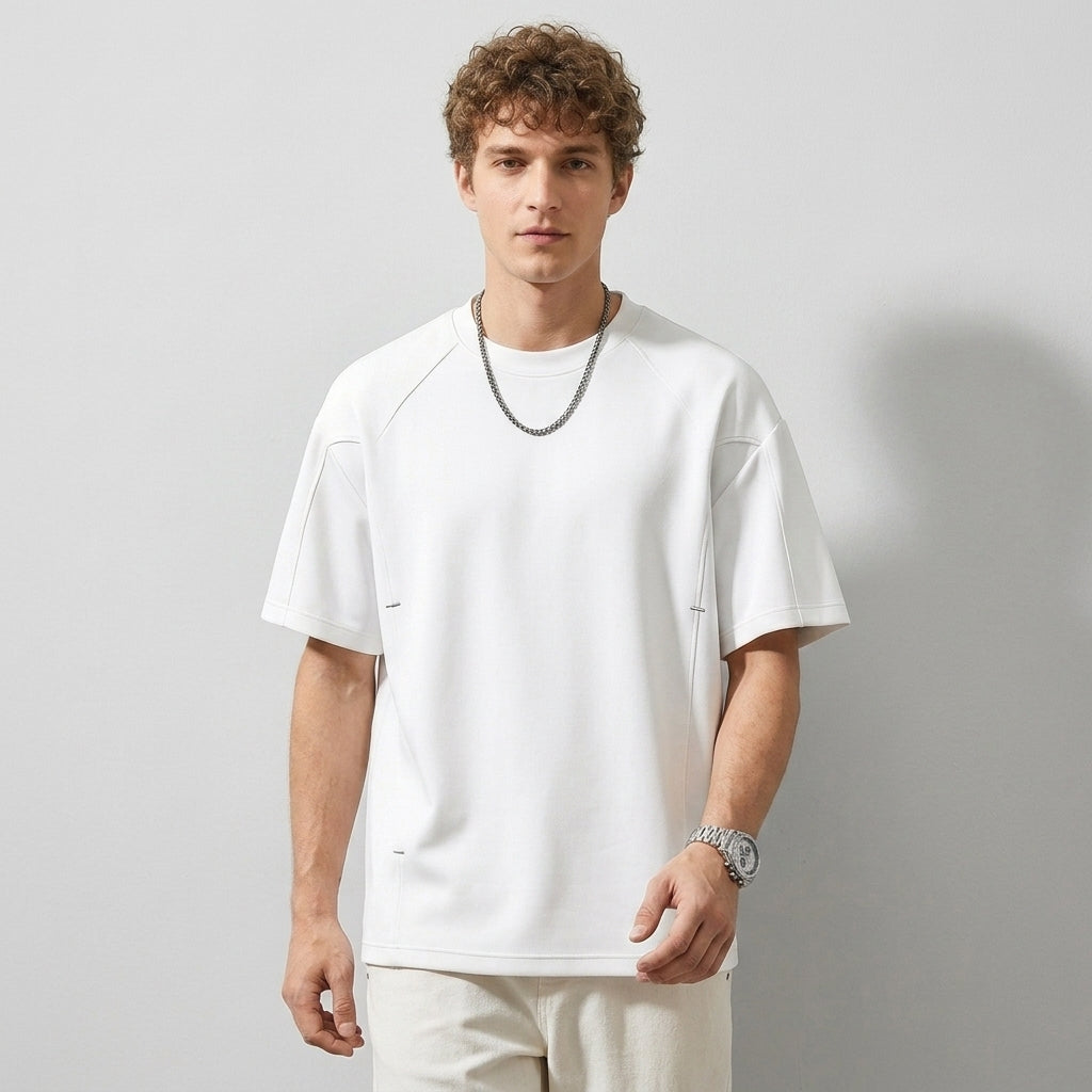 7A Antibacterial Raglan Sleeve Combed Cotton Tee in White