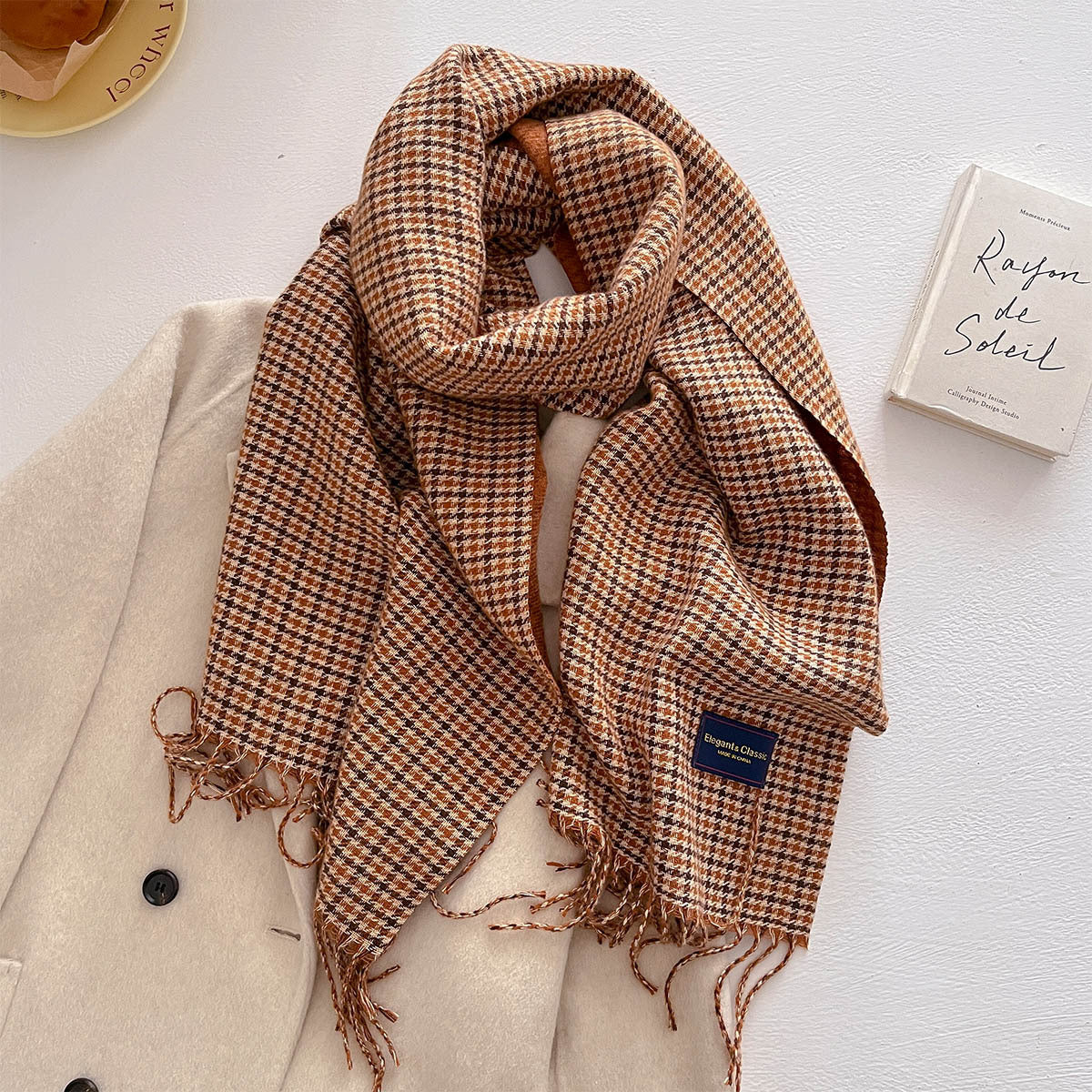 Houndstooth Thick Warm Winter Scarf - 54 * 206 CMS