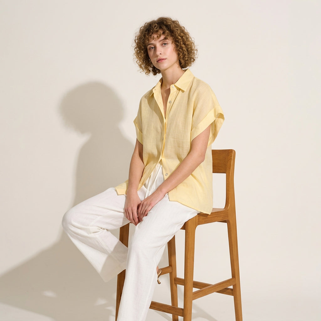 Linen Ease Shirt in Sun-wash Yellow