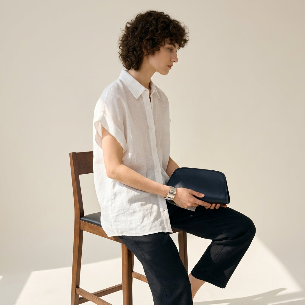 Linen Ease Shirt in Soft Ivory alt