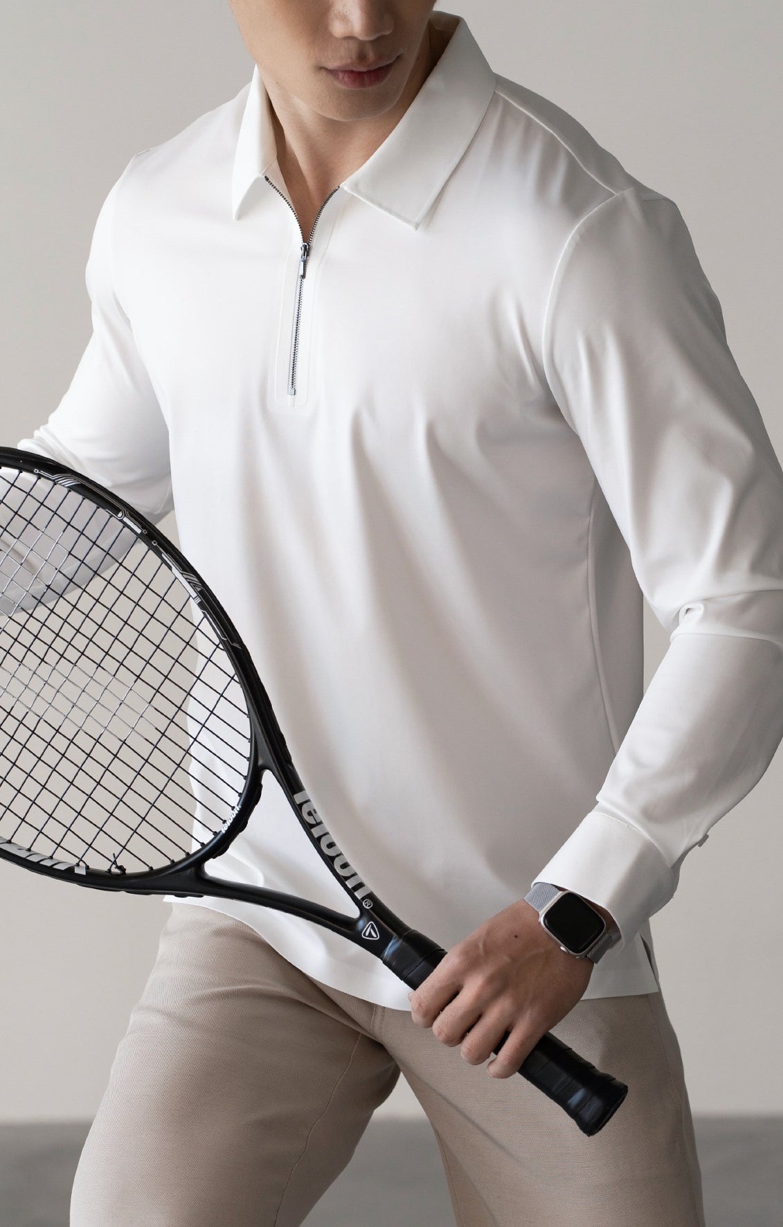 Drift Quarter Zip Polo - WHITE