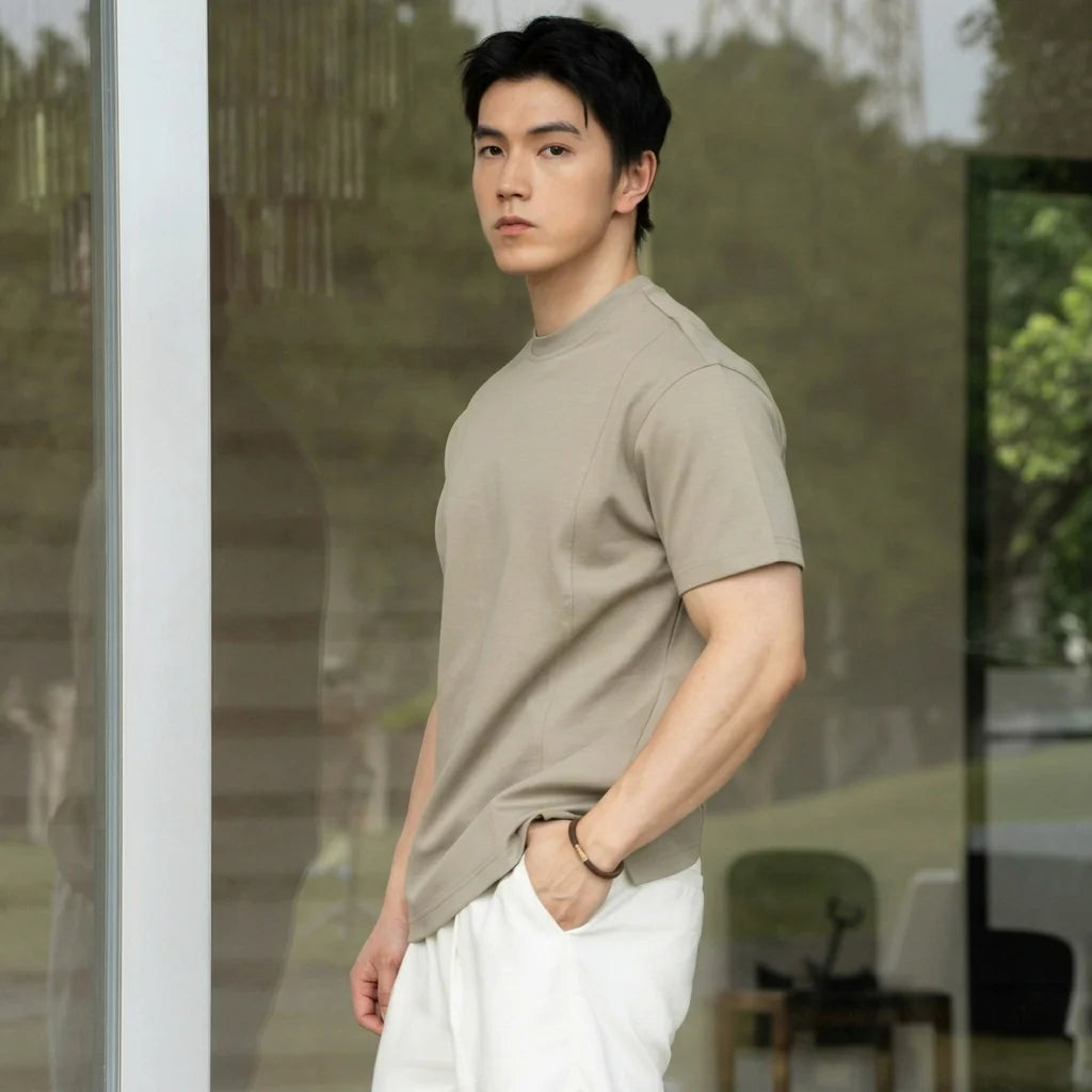 66% Cotton CloudPatch Tee in Ash White