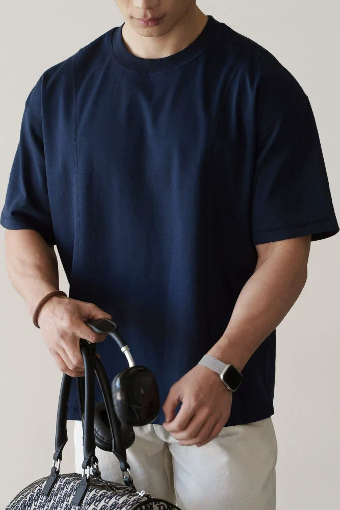 Cold Thread 65 % Cotton Sorona Blend Tee in Navy