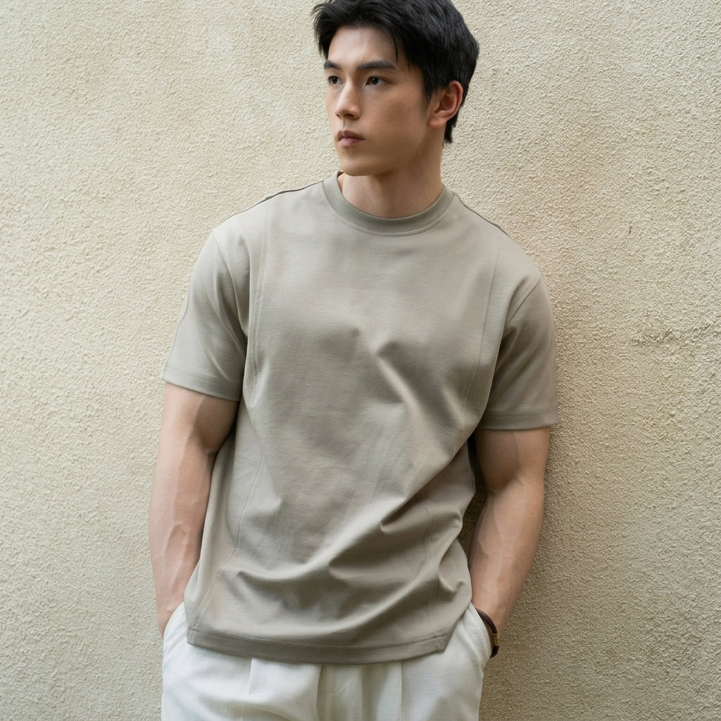 66% Cotton CloudPatch Tee in Ash White alt