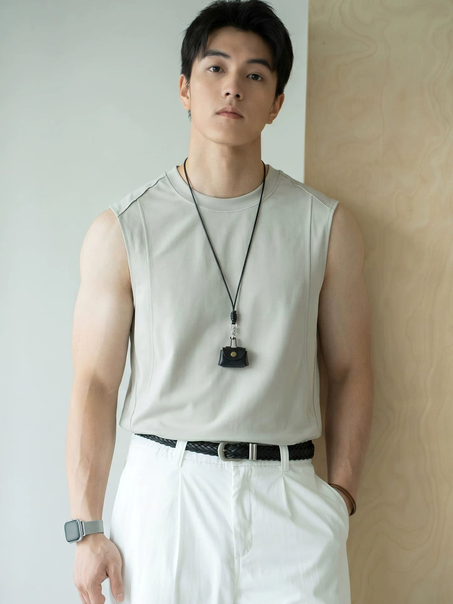 High-Density 84% Cotton Ice-Feel Moisture-Wicking Vest in Paris Gray