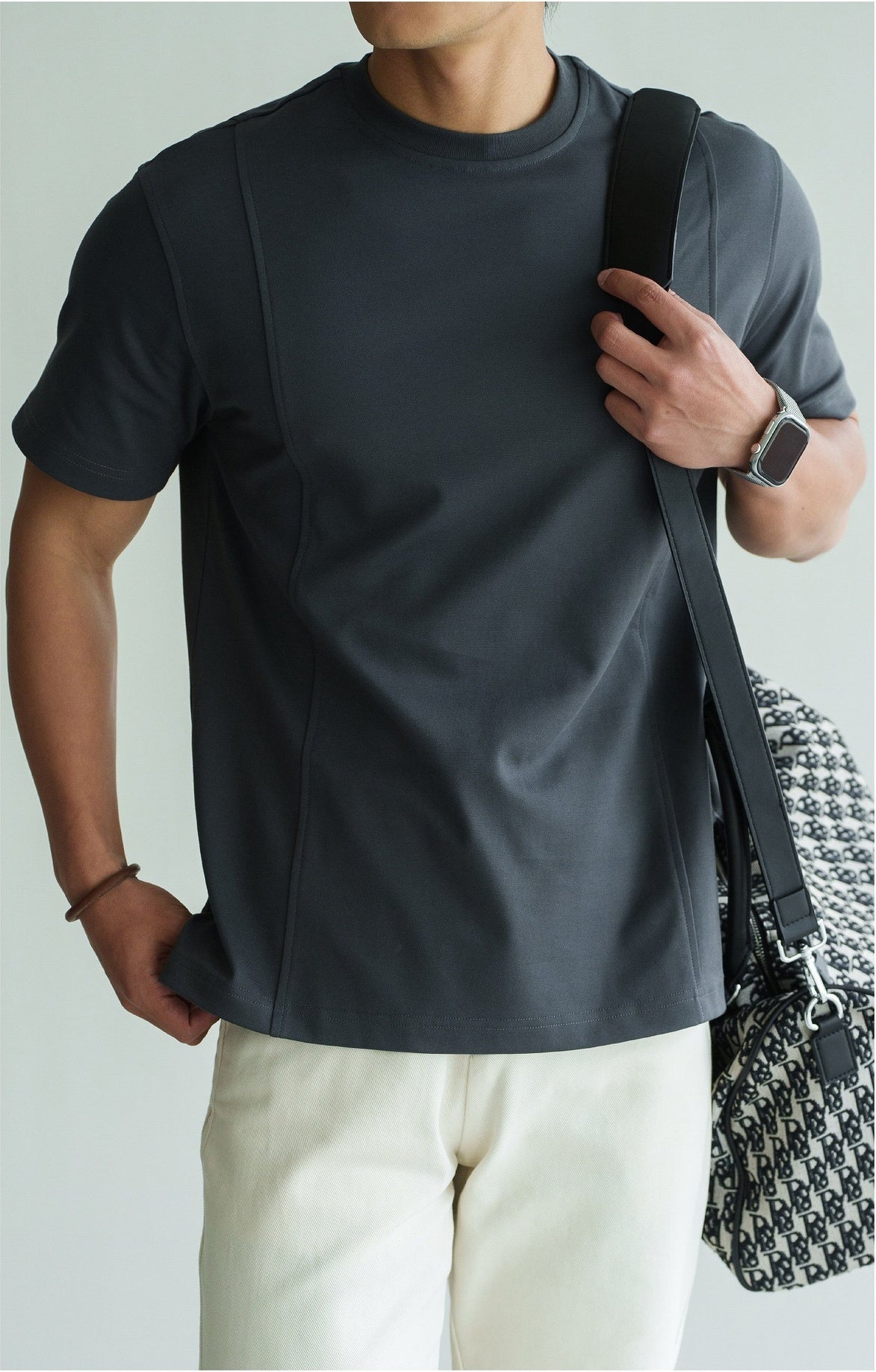 66% Cotton CloudPatch Tee in Ash Grey