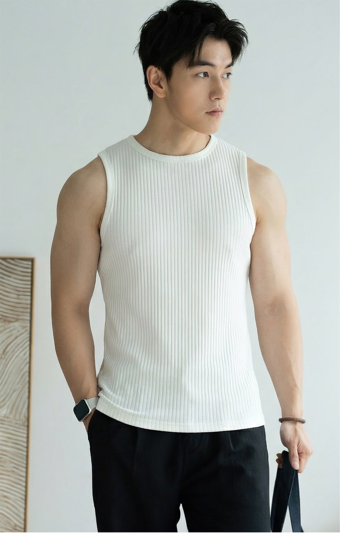 Old Money Style Cooling Sports Vest in Off White