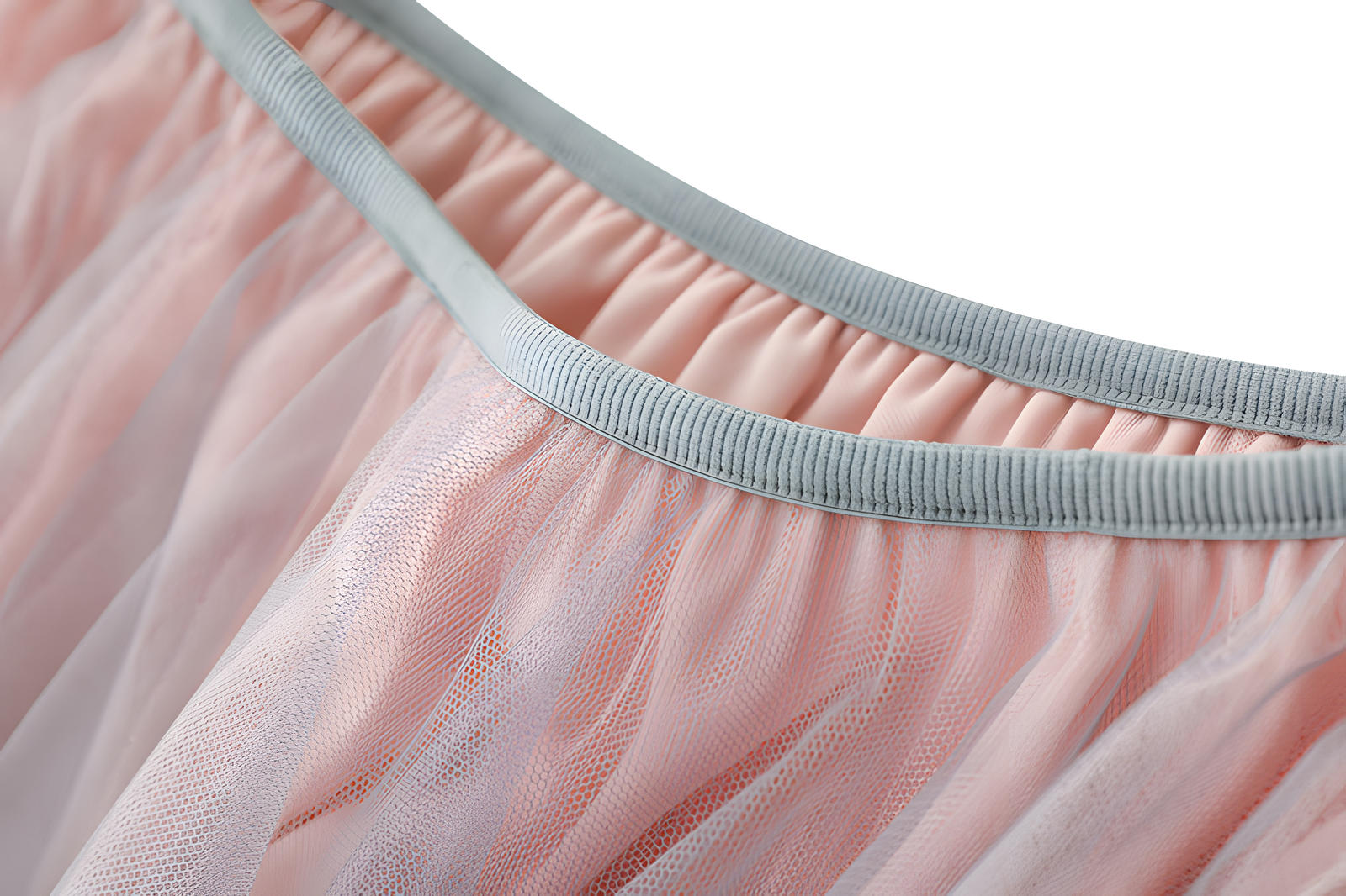 Multitier Irregular Mesh Pink Gradient Skirt  - 8797_PIN alt