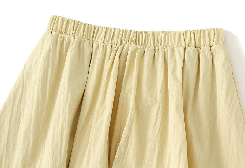 Tuck Pleat Gathered Skirt in Yellow alt