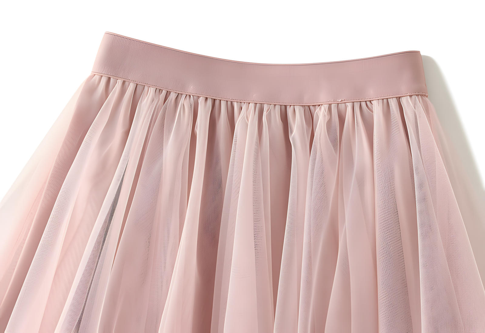 Mesh Multilayer Short Skirt With Satin Lining - A013_PINK alt