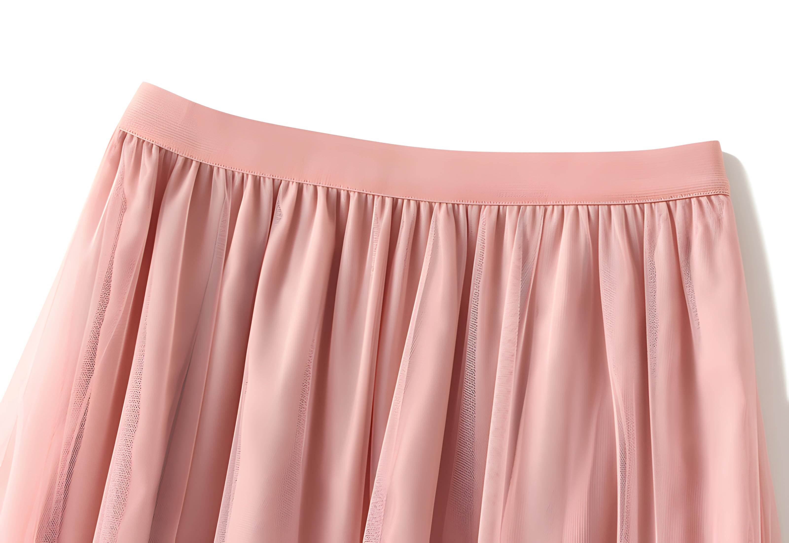 Extra large Hem Multilayer A-Line Mesh Skirt - 8023_PINK alt