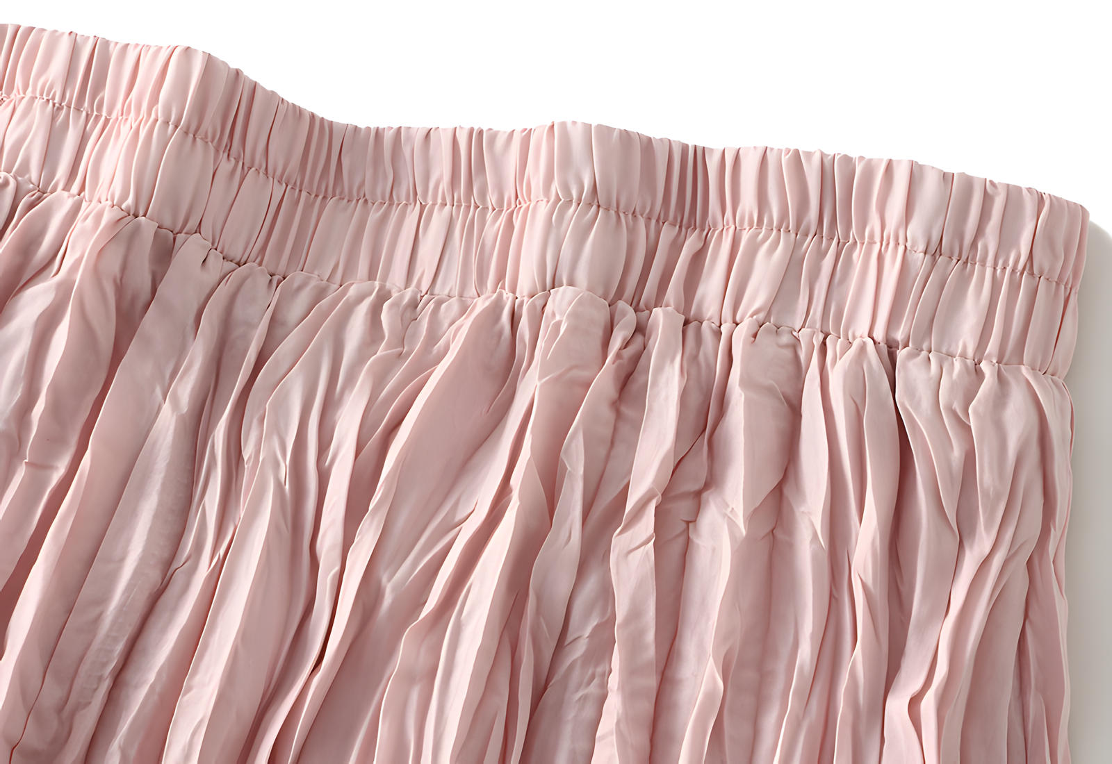 Crushed Self Design Pleated A-Line Skirt	- 0323_PINK alt