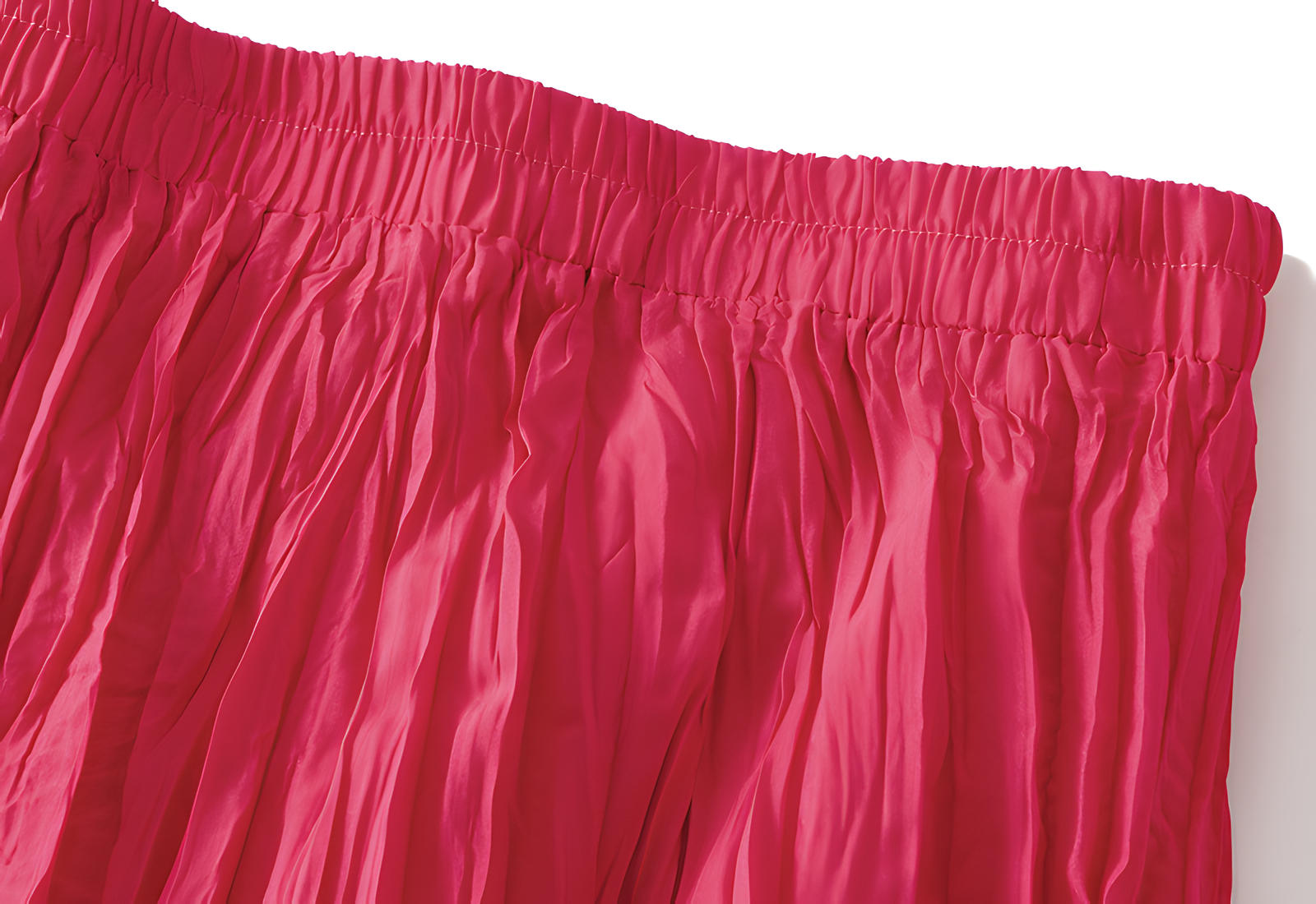 Crushed Self Design Pleated A-Line Skirt	- 0323_ROSE RED alt