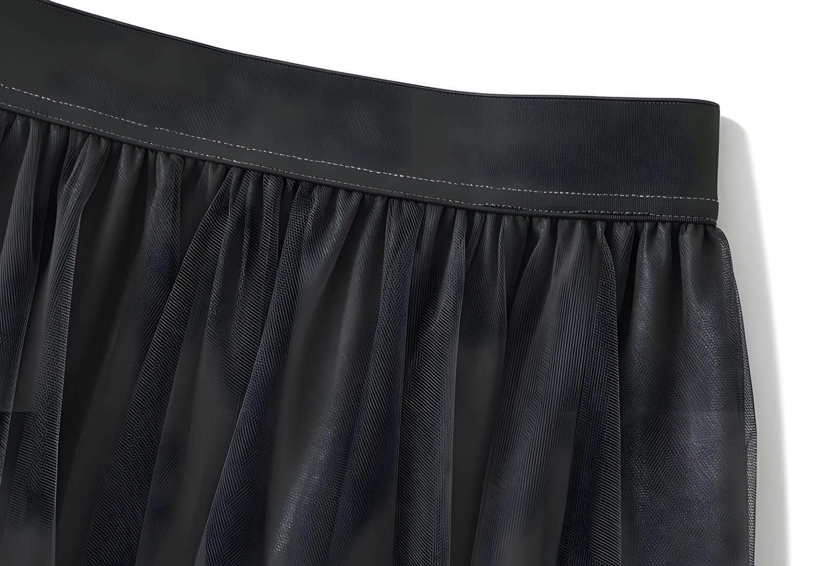 Mesh Multilayer Gradient Short Skirt With Satin Lining - 1365_GREY alt
