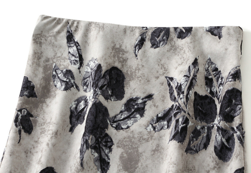 Bias Cut Satin Floral Slip Satin Skirt alt