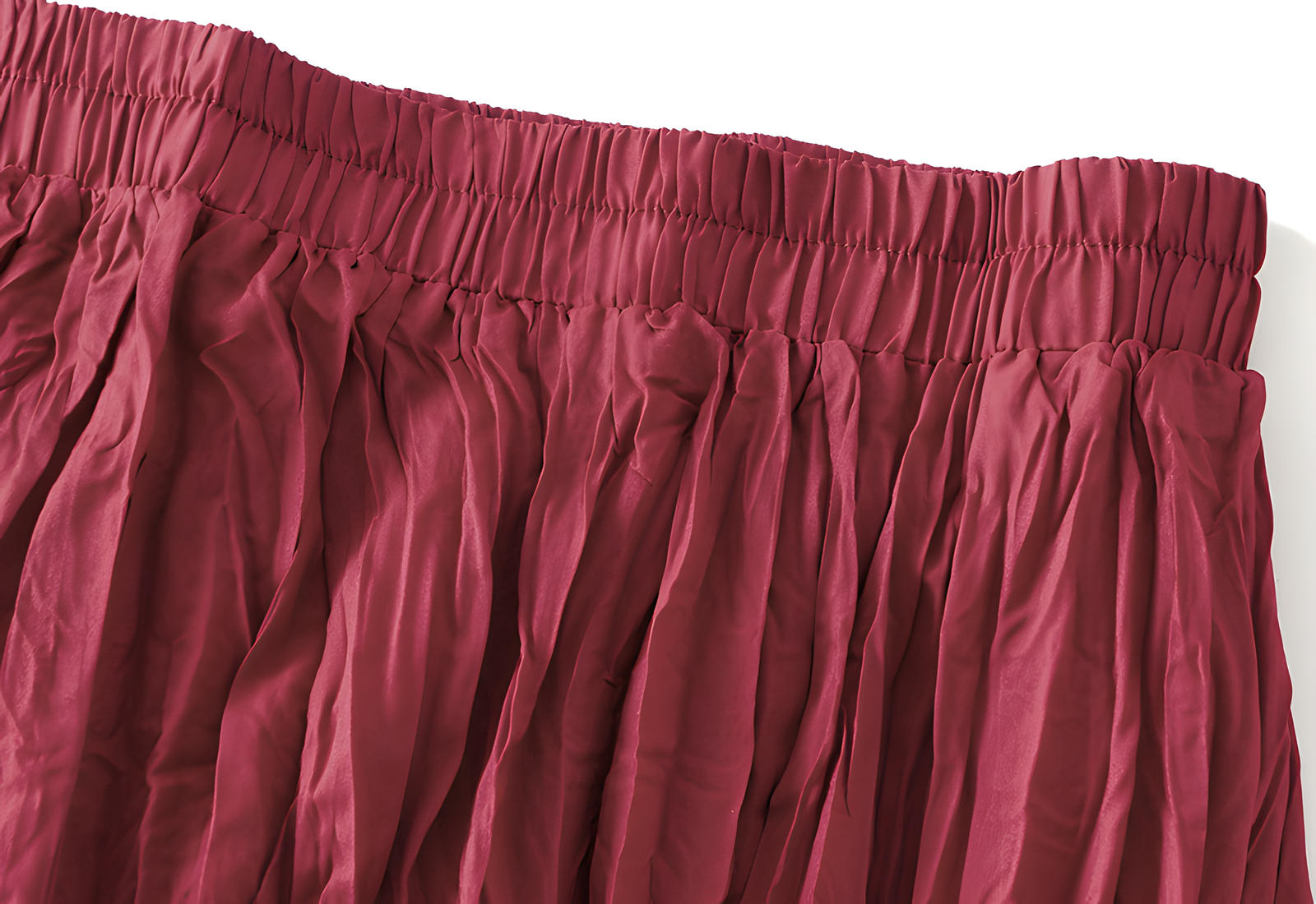 Crushed Self Design Pleated A-Line Skirt	- 0323_RED alt