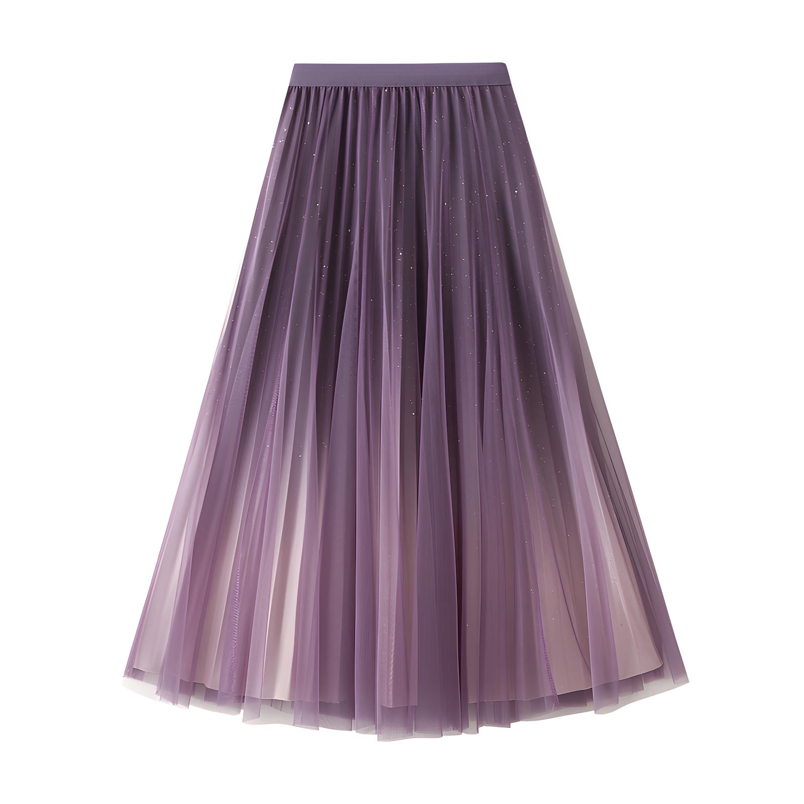 Starry Sky Gradient Pleated Mesh Skirt - D1810_STR_PURPLE alt