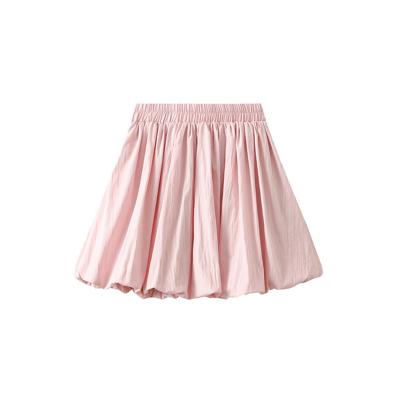 Pink Bubble Hem Mini Skirt