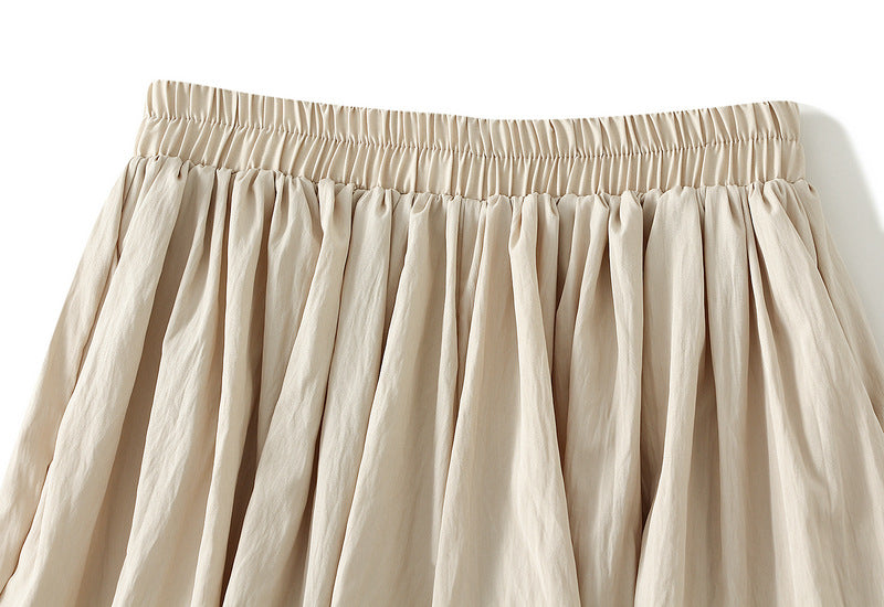 Beige Balloon Hem Shorts With Pocket alt