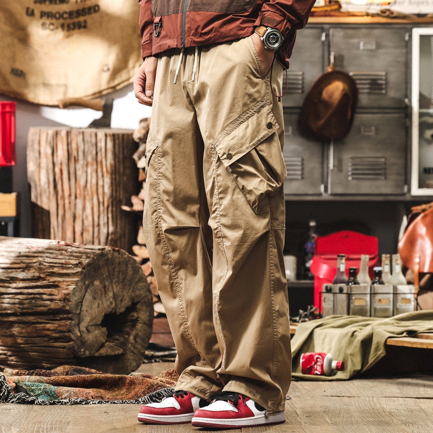 Khaki Cargo Pants alt