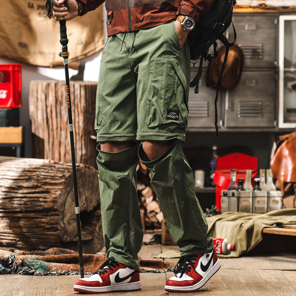 Quick-Drying Hiking Casual Detachable functional Black Cargo Pant alt