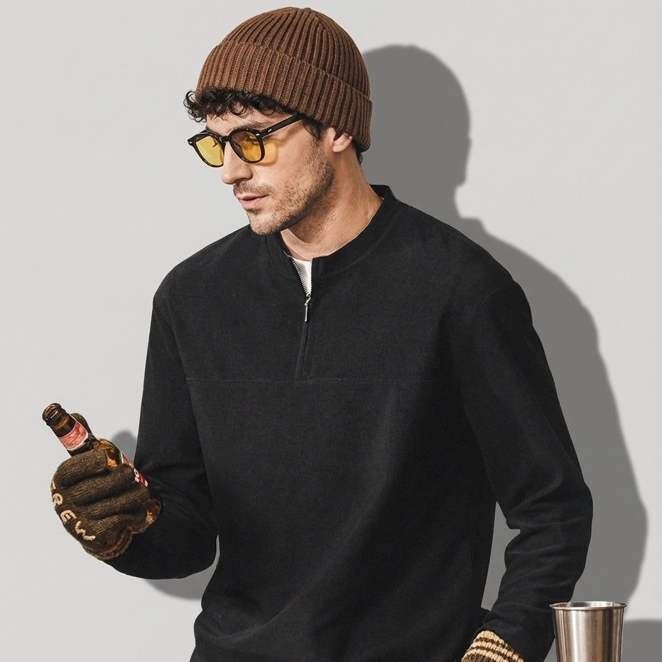Alpine Double Layer Design Winter Henley Tee