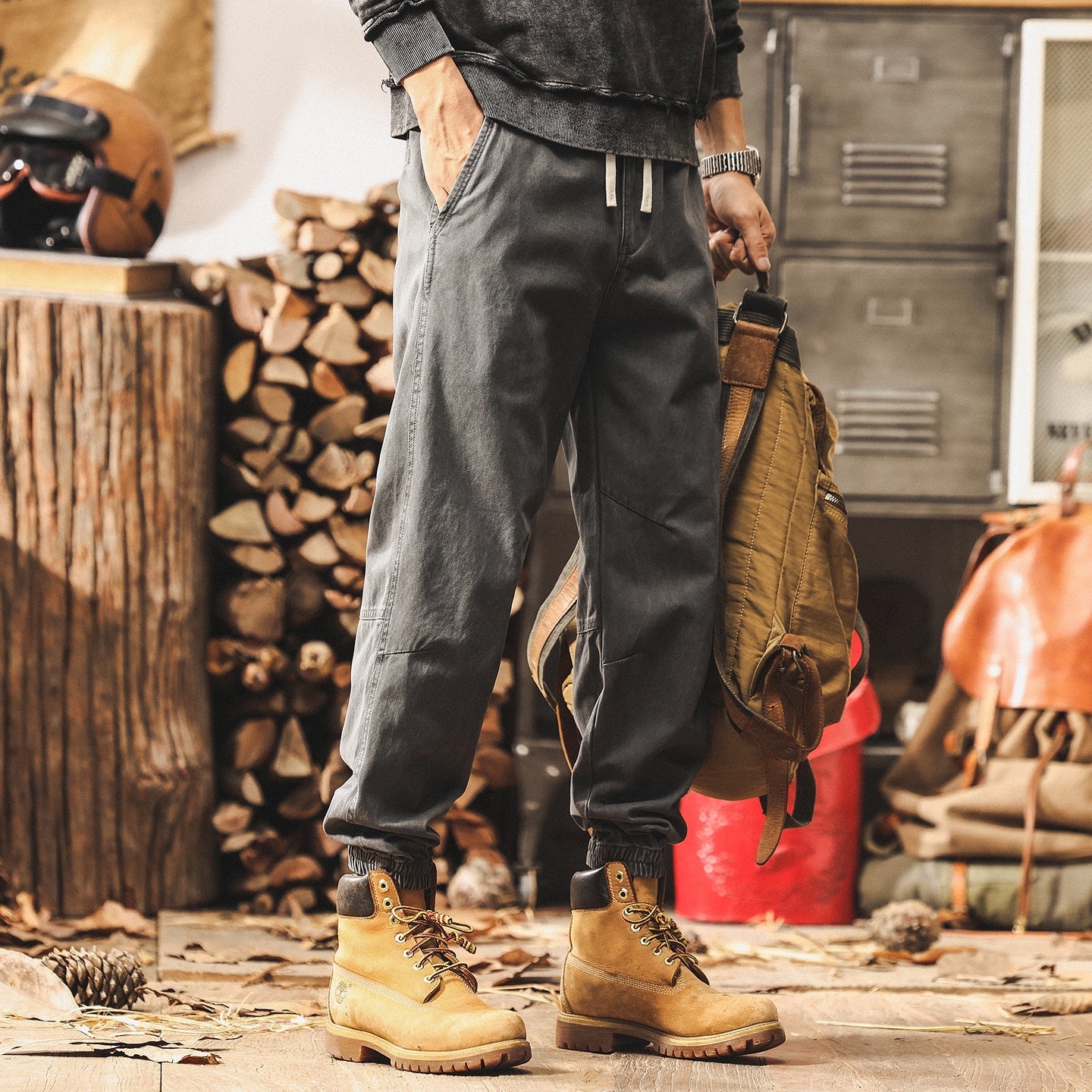 Panel Detail Cuffed Joggers