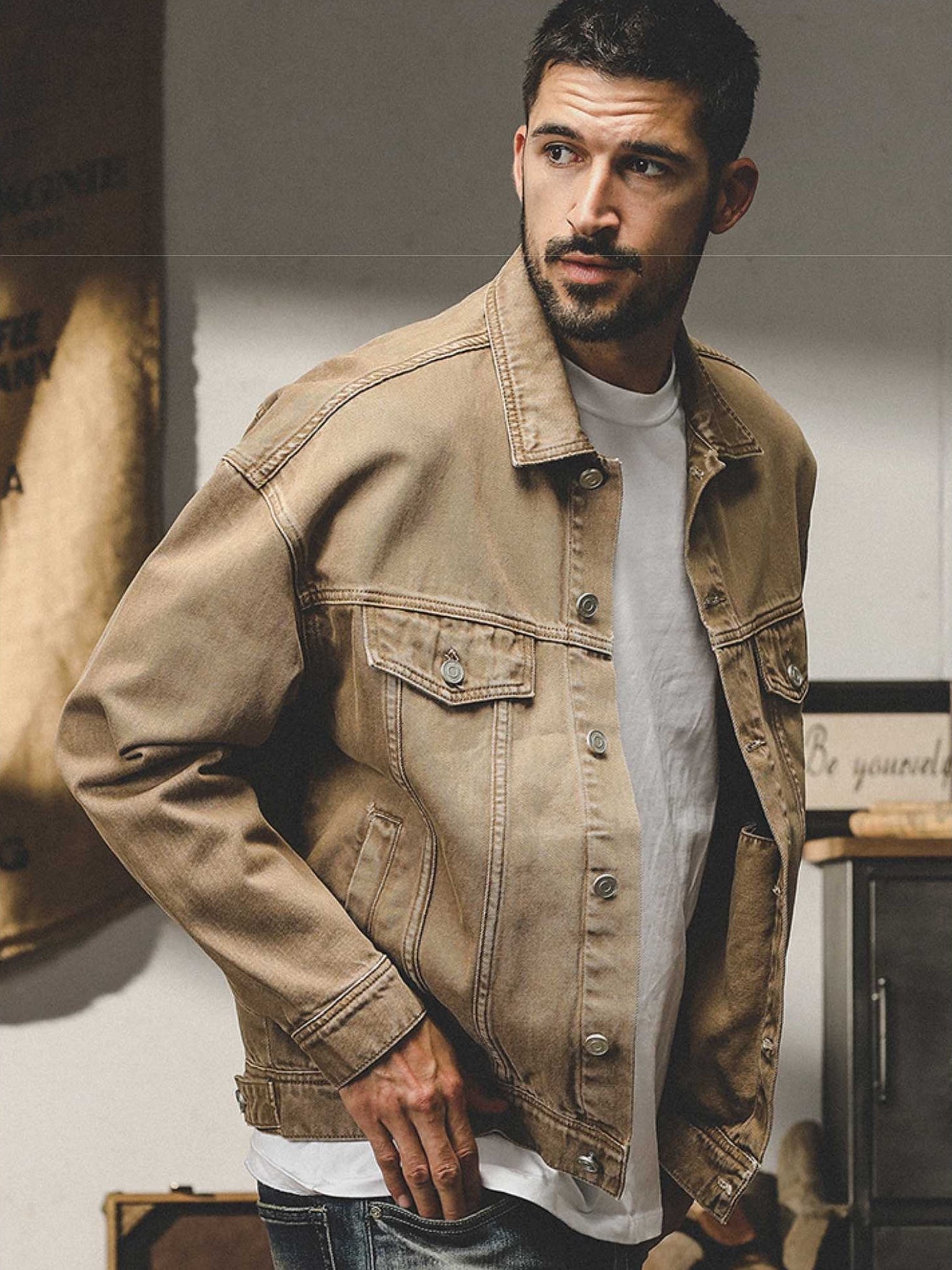 THEND RUGGED COLORED DENIM OVER-SHIRT - 202309140061_KHA alt