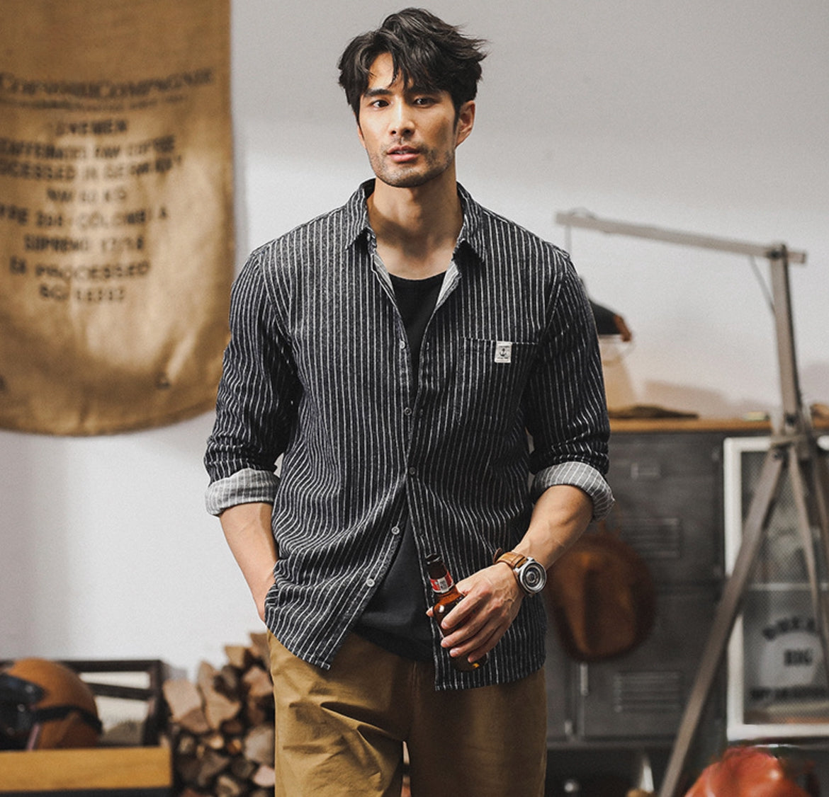 Ebony Tweed Shirt - J202403081512_BLACK