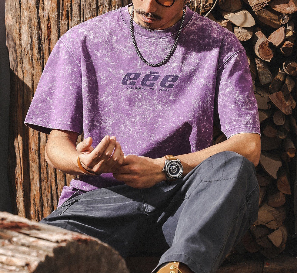 Urban Edge Purple Acid Wash Tee alt