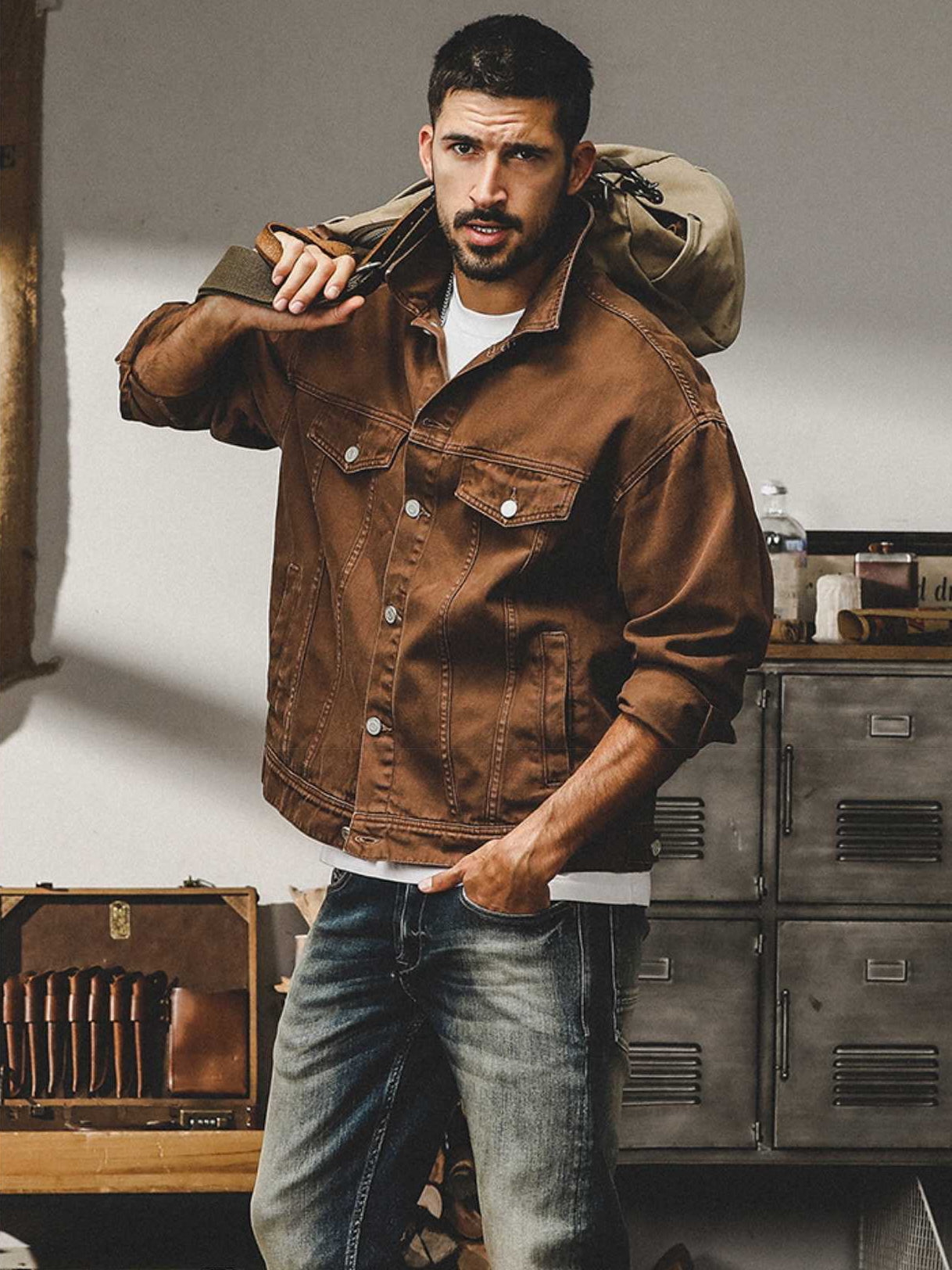 THEND RUGGED COLORED DENIM OVER-SHIRT - 202309140061_COF alt