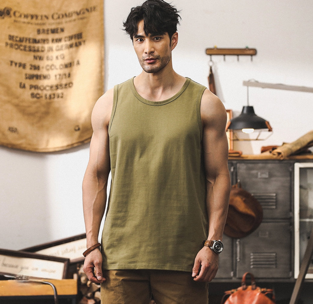 Olive Green Sleeveless Tank alt