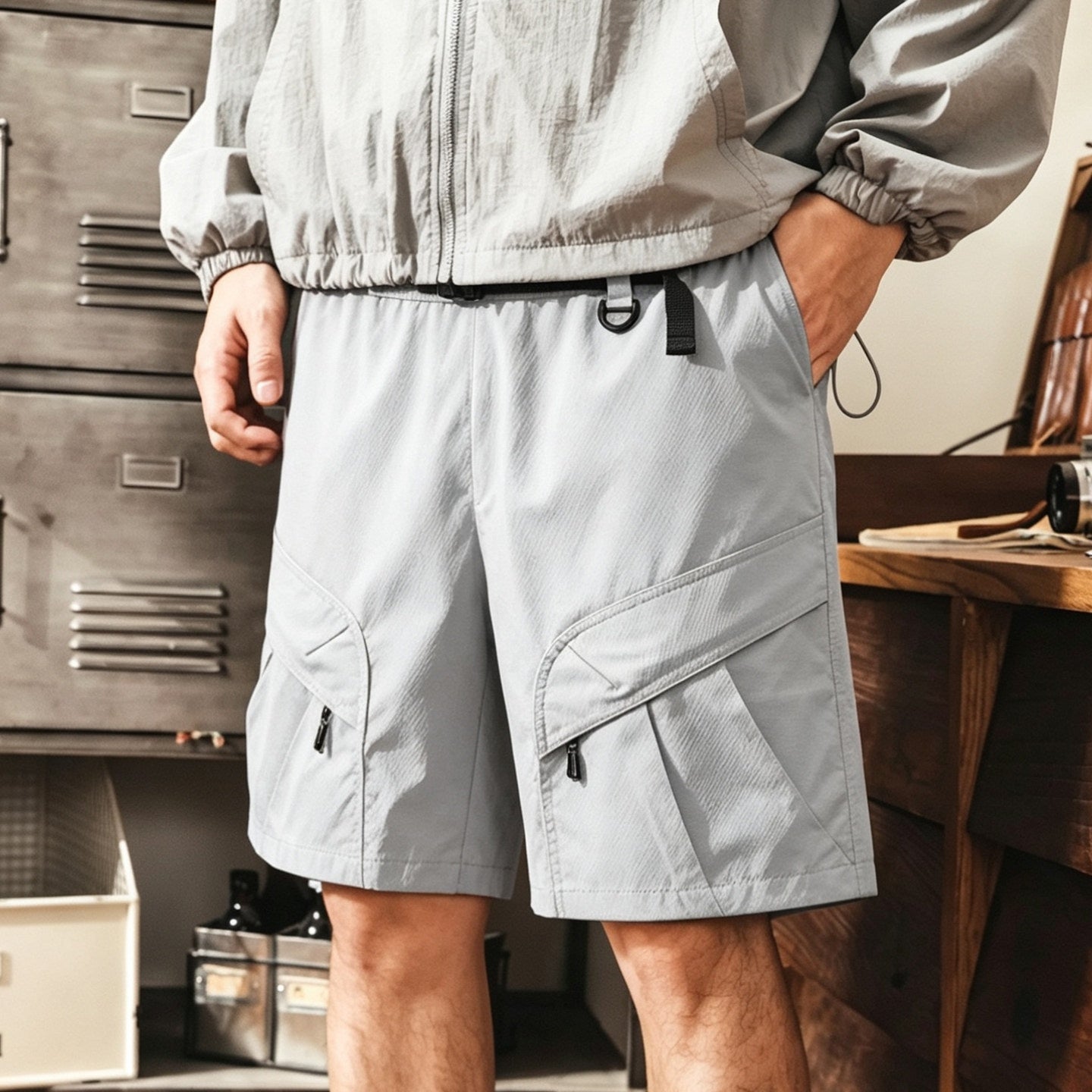Quick Drying Outdoor Cargo Shorts in Slate Gray alt